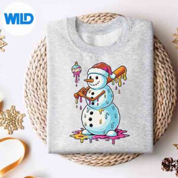 Christmas Baseball Snowman Drip Silhouette SVG PNG 4 ChristmasBaseballSnowmanDripsweater