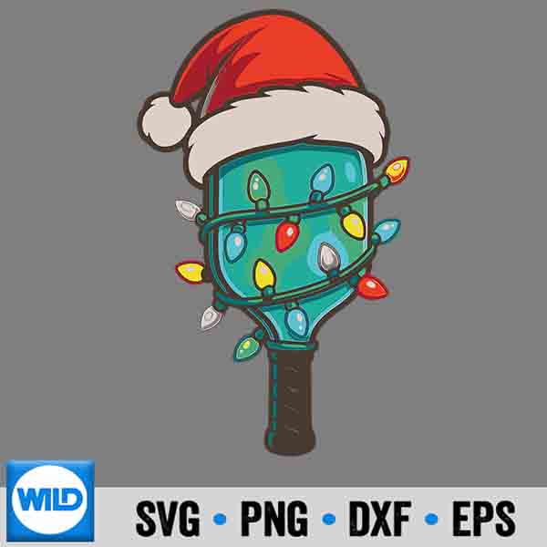 Christmas Pickleball Paddle Santa Lights SVG PNG Download 6 ChristmasPickleballPaddleSantaLights