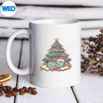 CuteChristmasDragonSleepingUnderTreeBooksLovermug