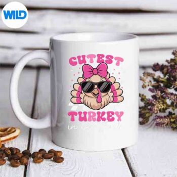Cutest Turkey In The Flock Thanksgiving Pink Girl Silhouette SVG PNG Cut File 5 CutestTurkeyInTheFlockThanksgivingPinkGirlmug
