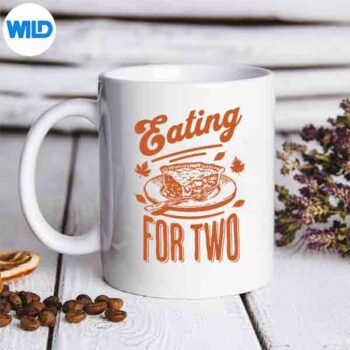 EatingForTwoThanksgivingCouplesPregnancyAnnouncementmug