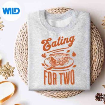 EatingForTwoThanksgivingCouplesPregnancyAnnouncementsweater