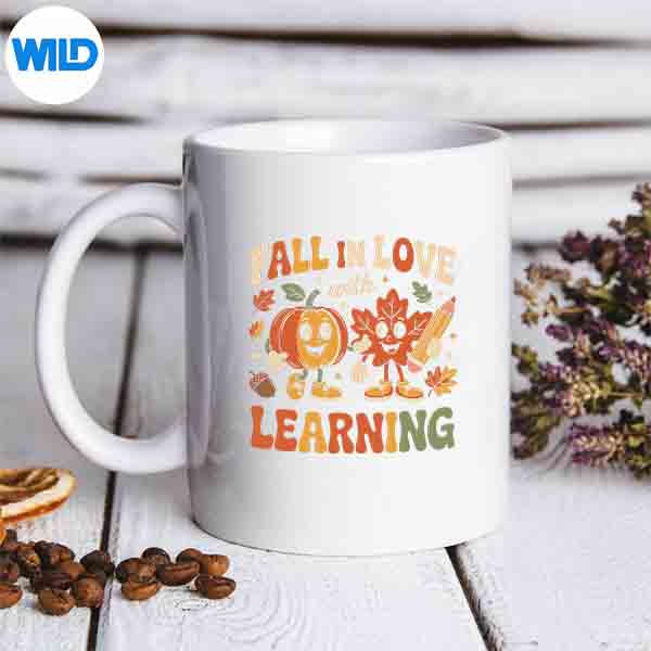 Fall In Love With Learning Retro Autumn Thanksgiving Teacher Silhouette SVG PNG 3 Fall In Love With Learning Retro Autumn Thanksgiving Teacher Silhouette SVG PNG - Image 3