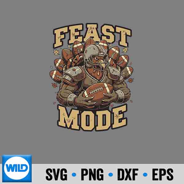Feast Mode Turkey Football Thanksgiving Vintage Fall SVG PNG 7 FeastModeTurkeyFootballThanksgivingVintageFall