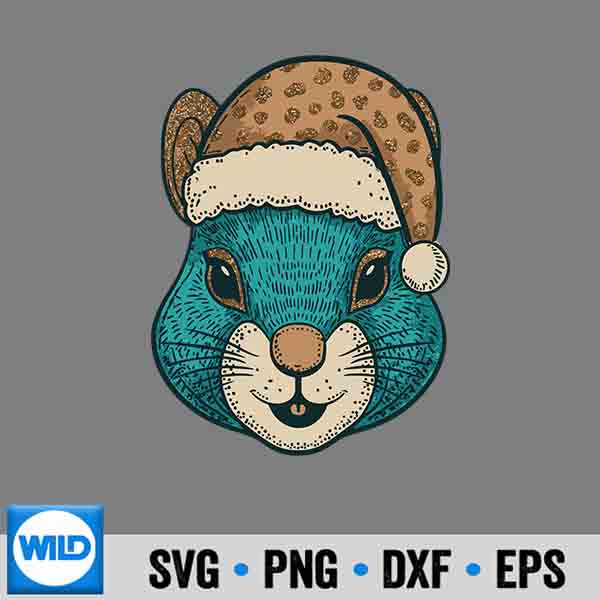 Festive Hamster Cheerful Santa Hat Silhouette SVG PNG Cut File 6 FestiveHamsterCheerfulSantaHat