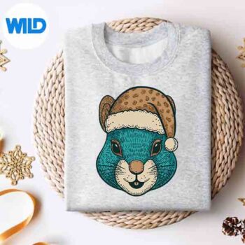 Festive Hamster Cheerful Santa Hat Silhouette SVG PNG Cut File 4 FestiveHamsterCheerfulSantaHatsweater