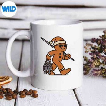 FishingChristmasVintageGingerbreadSantaXmasmug