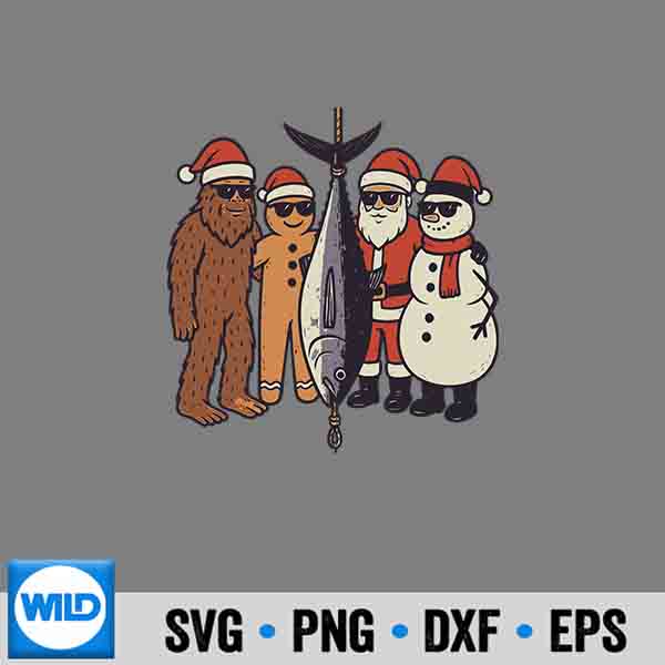 FishingChristmasVintageSasquatchSantaXmas