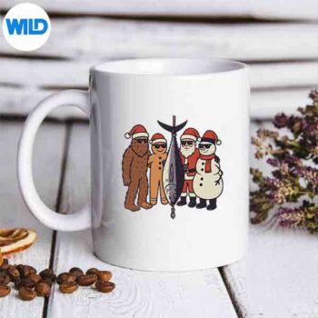 FishingChristmasVintageSasquatchSantaXmasmug