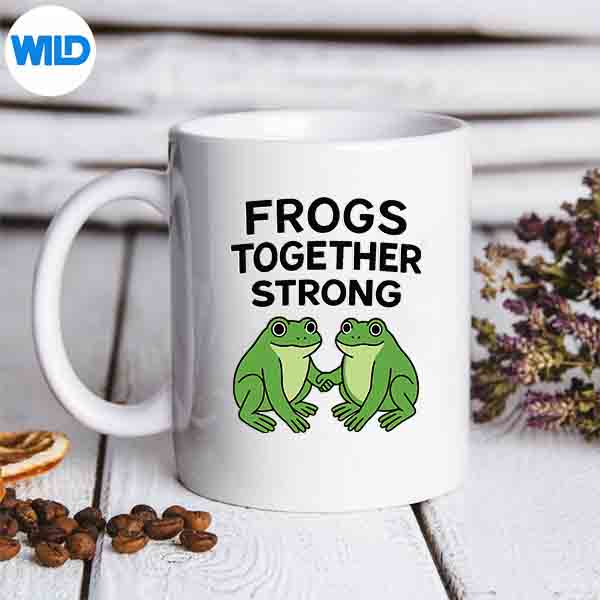 Frogs Together Strong Vintage Vector Design 7 FrogsTogetherStrongVintagemug