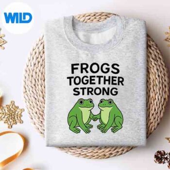 Frogs Together Strong Vintage Vector Design 4 FrogsTogetherStrongVintagesweater