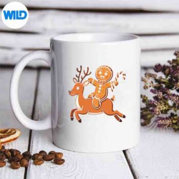 GingerbreadRidingReindeerChristmasXmasPajamasmug