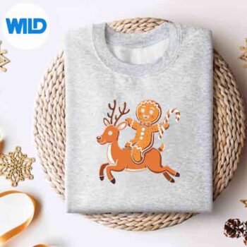 GingerbreadRidingReindeerChristmasXmasPajamassweater