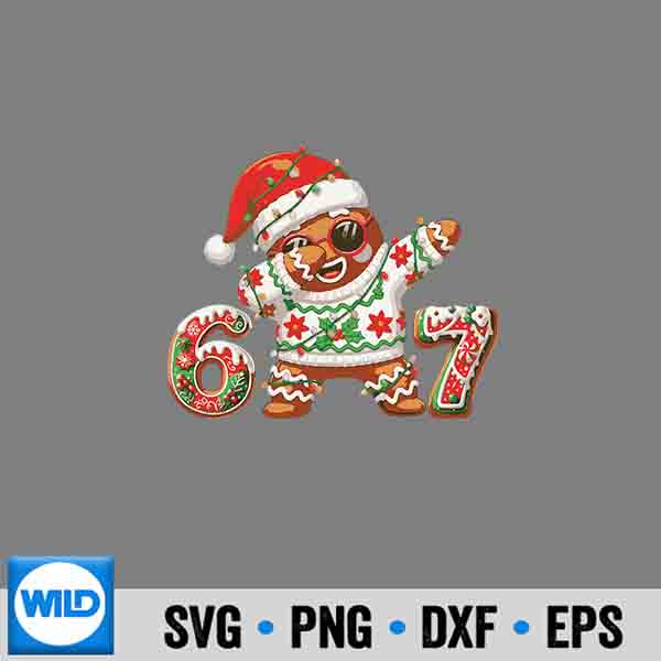 Gingerbread Six Seven 67 Ice Cream Drip Christmas Funny Digital Download 7