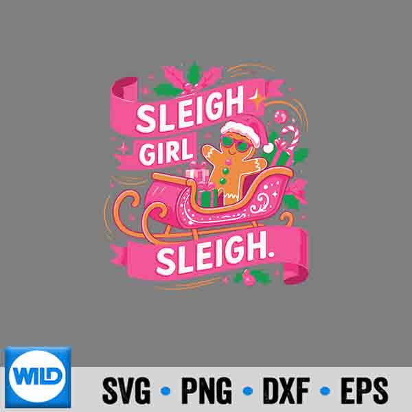 GingerbreadSleighGirlPinkChristmasGirls 1