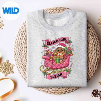 Gingerbread Sleigh Girl Pink Christmas Girls Digital Design 4 GingerbreadSleighGirlPinkChristmasGirlssweater