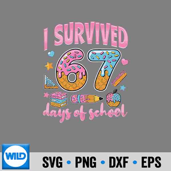 I Survived 67 Days Of School Teachers Students Retro Digital Download 6 ISurvived67DaysOfSchoolTeachersStudentsRetro