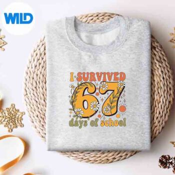 ISurvived67DaysOfSchoolTeachersStudentsRetrosweater 1