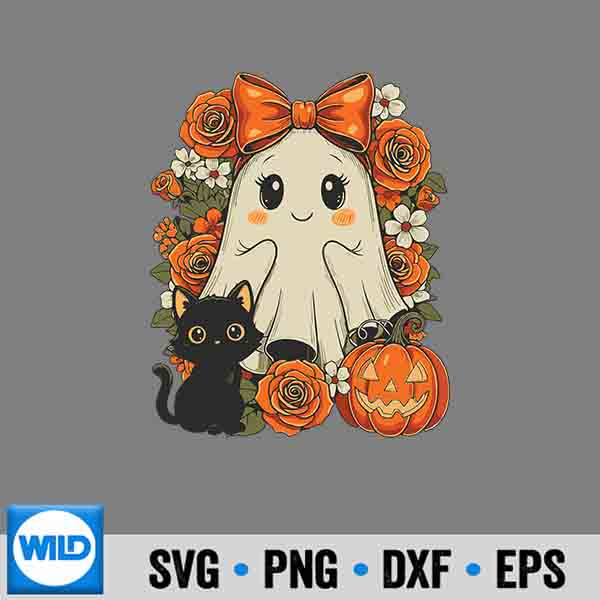 KawaiiGhostCatPumpkinHalloween