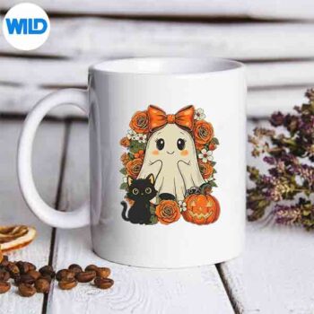 Kawaii Ghost Cat Pumpkin Halloween SVG PNG Digital Design 5 KawaiiGhostCatPumpkinHalloweenmug