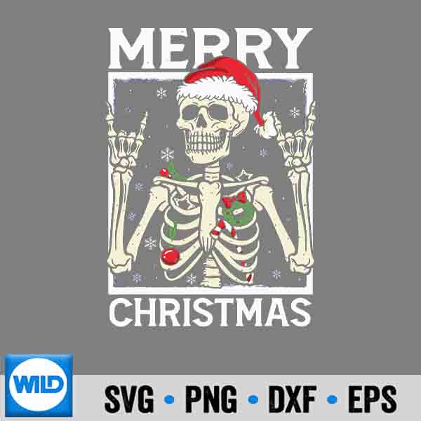 Merry Christmas Xmas Skull Skeleton Pajamas Vector Design 7 MerryChristmasXmasSkullSkeletonPajamas