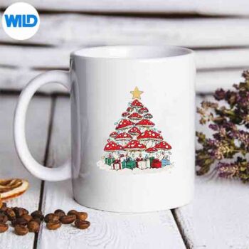 MushroomChristmasTreeMerryChristmushCottagecoremug
