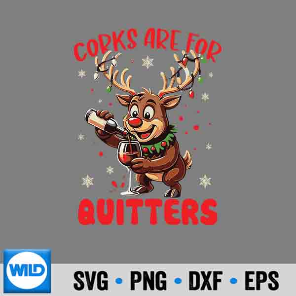Reindeer Corks Are For Quitters Retro Christmas Silhouette SVG PNG 7 ReindeerCorksAreForQuittersRetroChristmas