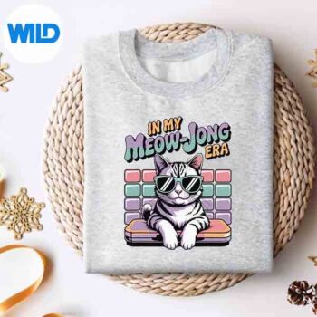 Retro Cat Sunglasses 80s In My Meow Jong Era Mahjonger Vector Design 4 RetroCatSunglasses80sInMyMeowJongEraMahjongersweater