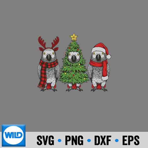 Retro Christmas African Grey Parrot Bird Santa Reindeer Cut File 7 RetroChristmasAfricanGreyParrotBirdSantaReindeer