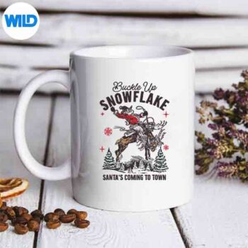 Retro Christmas Cow Santa Buckle Up Snowflake Rodeo SVG PNG Digital Design 5 RetroChristmasCowSantaBuckleUpSnowflakeRodeomug