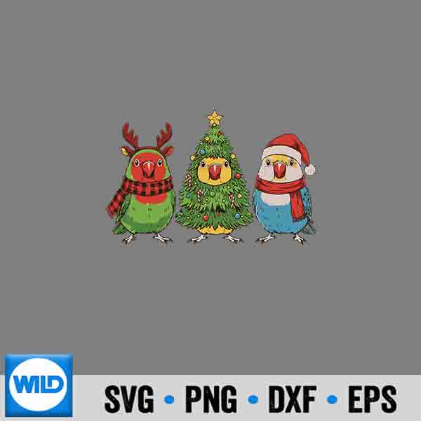 Retro Christmas Lovebird Parrot Santa Reindeer Design for Cricut 7 RetroChristmasLovebirdParrotSantaReindeer