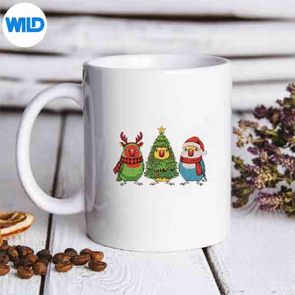 Retro Christmas Lovebird Parrot Santa Reindeer Design for Cricut 3 Retro Christmas Lovebird Parrot Santa Reindeer Design for Cricut - Image 3