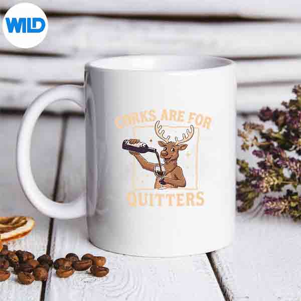Retro Christmas Reindeer Drink Wine Corks Are For Quitters Design for Cricut 3 Retro Christmas Reindeer Drink Wine Corks Are For Quitters Design for Cricut - Image 3