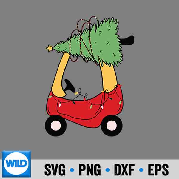 Retro Christmas Tree On Red Car Girls Xmas Holiday SVG PNG 7 RetroChristmasTreeOnRedCarGirlsXmasHoliday