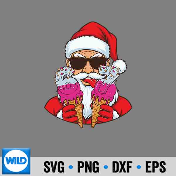 Santa 67 Ice Cream Christmas Drip Xmas Silhouette SVG PNG 7 Santa67IceCreamChristmasDripXmas