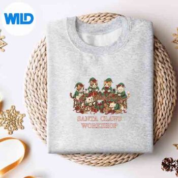 SantaClawsWorkshopCatElfChristmasFamilyMatchingsweater