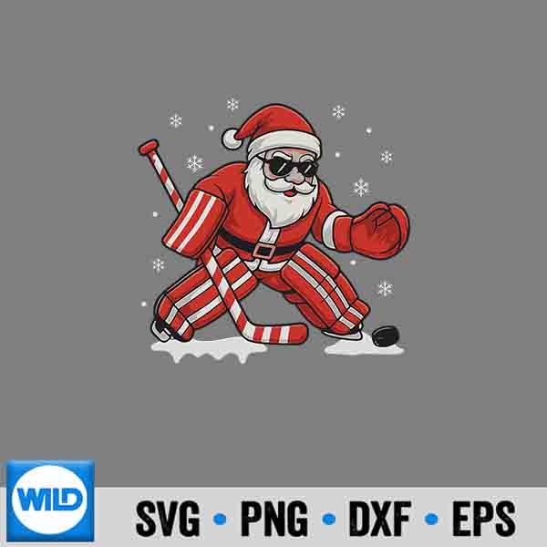 Santa Playing Ice Hockey Goalie Christmas PNG SVG for Cricut 7 SantaPlayingIceHockeyGoalieChristmas