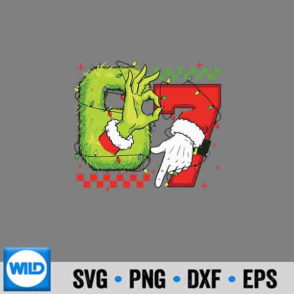 Six Seven 67 Meme 6 7 Christmas Elf Hand Silhouette SVG PNG Cut File 6