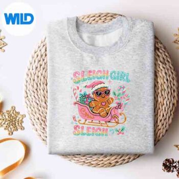 Sleigh Girl Cute Gingerbread Christmas Art Silhouette SVG PNG 4 SleighGirlCuteGingerbreadChristmasArtsweater