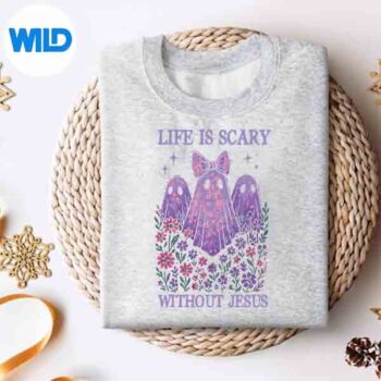 SpookyLifeIsScaryWithoutJesusChristianHalloweensweater