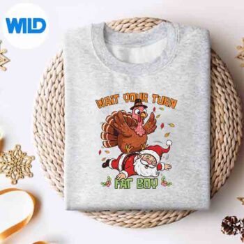 Thanksgiving Christmas Turkey Vs Santa For SVG Cut File 4 ThanksgivingChristmasTurkeyVsSantaForsweater
