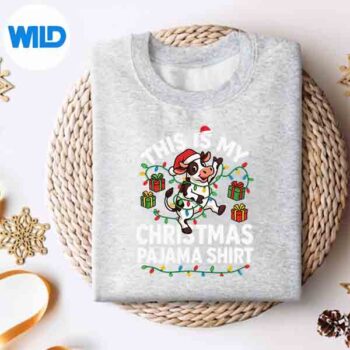 ThisIsMyChristmasPajamaChristmasCowLightssweater