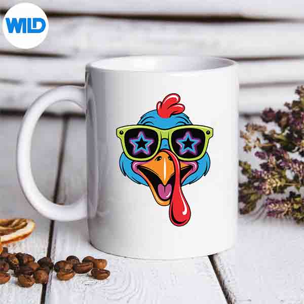 Turkey Face Cool Thanksgiving Vintage Digital Design 6 TurkeyFaceCoolThanksgivingVintagemug