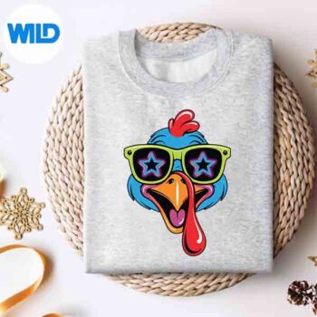Turkey Face Cool Thanksgiving Vintage Digital Design 4 TurkeyFaceCoolThanksgivingVintagesweater