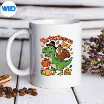 TurkeysaurusRexTurkeyDinoThanksgivingGirlmug