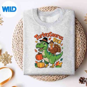 TurkeysaurusRexTurkeyDinoThanksgivingGirlsweater