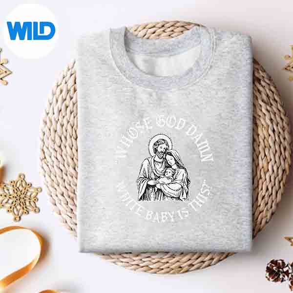 Alternative view of Whose God Damn White Baby Is This Christmas SVG PNG Digital Design