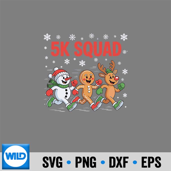 5k Squad Christmas Running Team SVG PNG Cut File 7 5kSquadChristmasRunningTeam