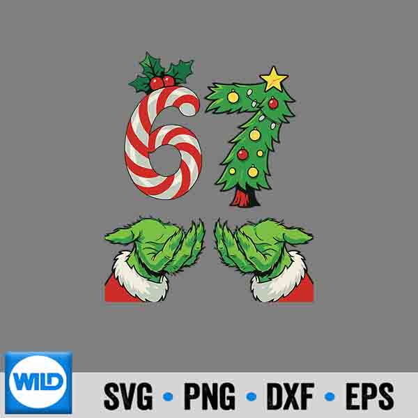 67 Christmas 6 7 Meme Hands Youth Gen Alpha Cut File