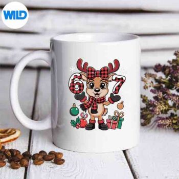 67 Christmas Meme Reindeer Six Seven 67 Digital Design 5 67ChristmasMemeReindeerSixSeven67mug
